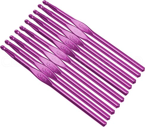 10 Pack - CleverDelights Size K (Size 10.5) Aluminum Crochet Hooks - 6" Length - 6.5mm Diameter - Knitting in Kuwait