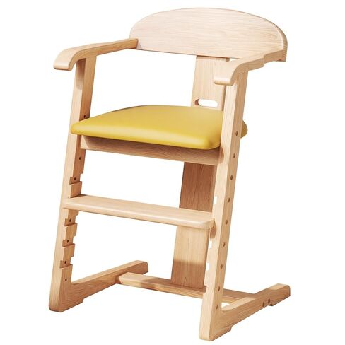 كرسي طعام للأطفال من الخشب الصلب من DOMGMUWUJEE - ارتفاع قابل للتعديل سهل التنظيف كرسي مرتفع للأطفال - كرسي مرتفع للأطفال من 3 سنوات إلى 200 رطل، ينمو مع الطفل (الجوز) in Kuwait