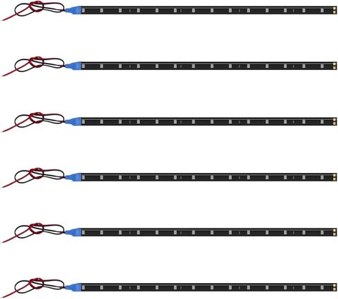 6PCS Car LED Light Strip for Underbody - 1Ft 12V Flexible Waterproof Car Underglow Strip Auto Interior & Exterior Decoration Light - High Brightness LED Strips for Motorcycle Boat (Blue) in Saudi Arabia