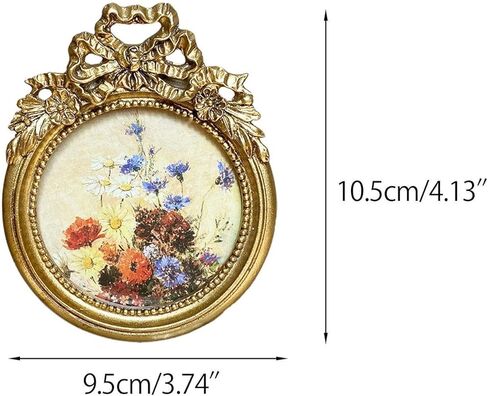 Fenteer Round Picture Frame Small Vintage Golden Photo Frame Decorative Ornate Resin Figurine Thinker Abstract Sculpture for Wall Desktop Suitable for Office in Saudi Arabia