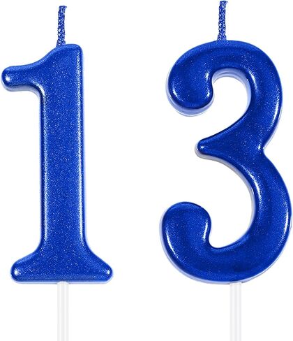18th Birthday Candles, Cake Numeral Candles, Blue 18th Cake Topper Candles for Birthday Cake Favor Wedding Anniversary Party Celebration Supplies in Saudi Arabia