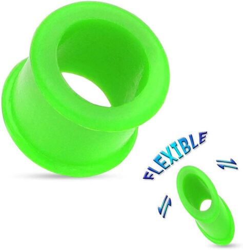Ultra Soft Silicone Flexible Double Flat Flared Tunnel Plug with Vibrant Colors in Saudi Arabia