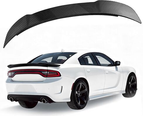 سبويلر خلفي متوافق مع دودج تشارجر 2011-2023 GT SRT SXT SE R/T Scat Pack Daytona Pursuit Hellcat Models سبويلر خلفي 5 أبواب خلفية الجذع سبويلر من ألياف الكربون in Kuwait