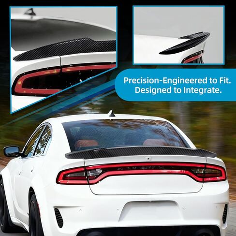 سبويلر خلفي متوافق مع دودج تشارجر 2011-2023 GT SRT SXT SE R/T Scat Pack Daytona Pursuit Hellcat Models سبويلر خلفي 5 أبواب خلفية الجذع سبويلر من ألياف الكربون in Kuwait