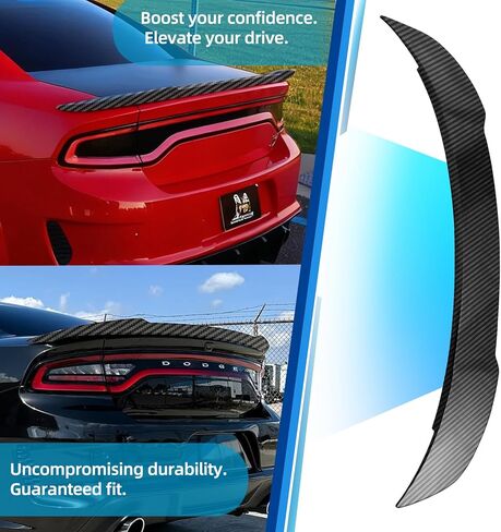 سبويلر خلفي متوافق مع دودج تشارجر 2011-2023 GT SRT SXT SE R/T Scat Pack Daytona Pursuit Hellcat Models سبويلر خلفي 5 أبواب خلفية الجذع سبويلر من ألياف الكربون in Kuwait