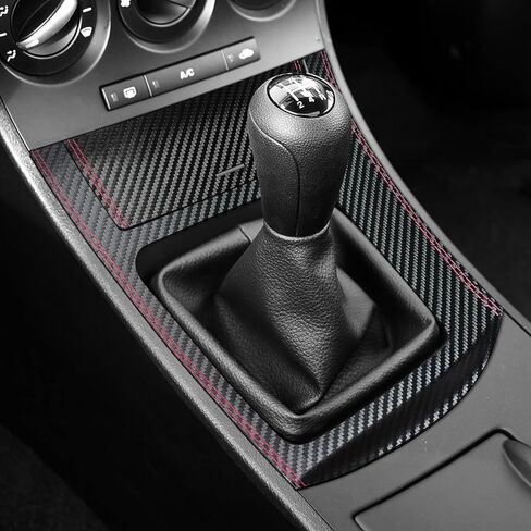 وحدة تحكم مركزية BETTERHUMZ لسيارة Mazda 3 Axela 2010 2011 2012 2013 Mazdaspeed 3 لسيارة Alcantara المصنوعة من جلد الكربون ولوحة ناقل الحركة ولوحة الكسوة والإكسسوارات الداخلية للديكور (النمط A، جلد الكربون) in Kuwait