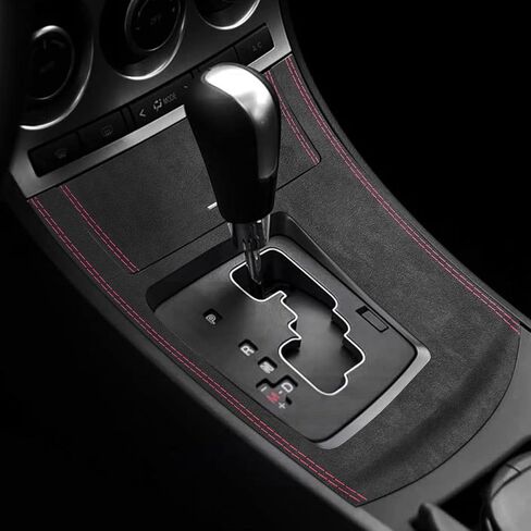 BETTERHUMZ Center Console for Mazda 3 Axela 2010 2011 2012 2013 Mazdaspeed 3 for Alcantara Carbon Leather Car Gear Shift Panel Trim Sticker Decor Interior Accessories (Style A, Carbon Leather) in Saudi Arabia