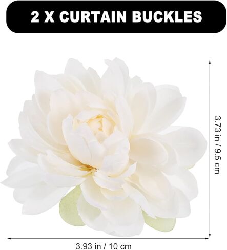 Sewroro 2Pcs Curtain Flower Buckles, Curtain Tiebacks Clips for Draperies Home Hotel Window Treatment Holdbacks Easy Clip-on Decorative Flower Design in Kuwait
