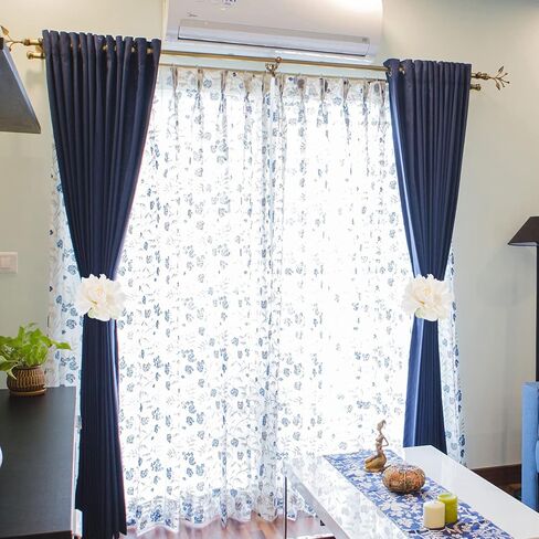 Sewroro 2Pcs Curtain Flower Buckles, Curtain Tiebacks Clips for Draperies Home Hotel Window Treatment Holdbacks Easy Clip-on Decorative Flower Design in Kuwait