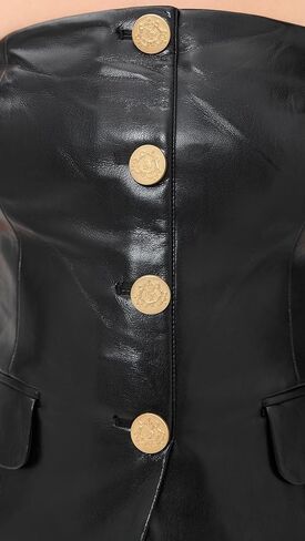 alice + olivia Women's Madison Vegan Strapless Button Down Blazer Bustier Top in Saudi Arabia
