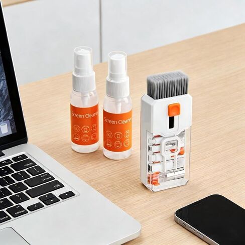 مجموعة تنظيف الشاشة من أورديليند، رذاذ خالٍ من الخطوط للكمبيوتر، والهاتف، وشاشة لمس السيارة، والشاشة، وماك بوك، والآيباد مع قطعة قماش من الألياف الدقيقة، 60 مل in Kuwait