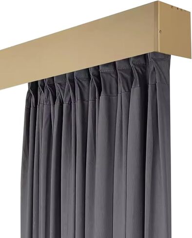 Modern Aluminum 3-in-1 Bay Wall Mounted Double Rail Track System with Valance & Room Divider - Versatile Curtain Solution for Home & Office in Saudi Arabia