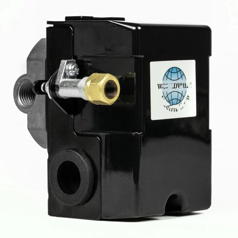 Four Port 95-125 PSI Universal Air Compressor Pressure Control Switch 1/4" NPT, Material: Plastic, Color: Black, Air Compressor Four Port Pressure Switch in Kuwait