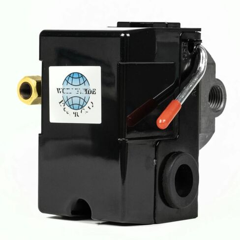 Four Port 95-125 PSI Universal Air Compressor Pressure Control Switch 1/4" NPT, Material: Plastic, Color: Black, Air Compressor Four Port Pressure Switch in Kuwait