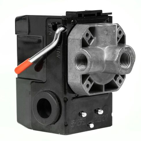 Four Port 95-125 PSI Universal Air Compressor Pressure Control Switch 1/4" NPT, Material: Plastic, Color: Black, Air Compressor Four Port Pressure Switch in Kuwait