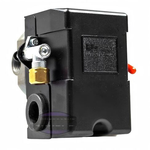 LF10-L4H 95-125 PSI Air Compressor Pressure Switch 1/4" Female NPT 4 Port, Material: Plastic, Finish: Black, Air Compressor Four Port Pressure Switch in Kuwait