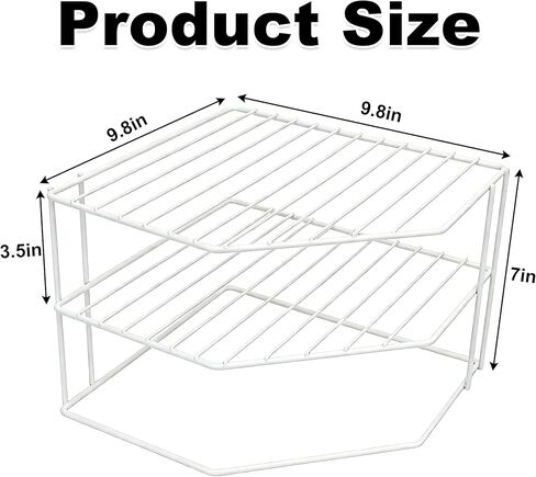 SIBAO 3 Tier Kitchen Corner Shelf Rack and Cabinet Organizer for Plates and Cups, Metal Wire Kitchen Shelf, Steel Metal Frame, Rust Resistan,9x9x7.5inch, White in Saudi Arabia