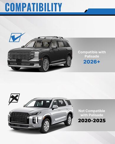 لوحات تشغيل بخطوات جانبية لسيارة Hyundai Palisade 2026، سعة 500 رطل للخدمة الشاقة، لا تتطلب الحفر in Kuwait