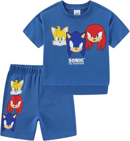 SEGA Sonic the Hedgehog Boys French Terry Short Sleeve T-Shirt and Short Set for Big Kids in Saudi Arabia