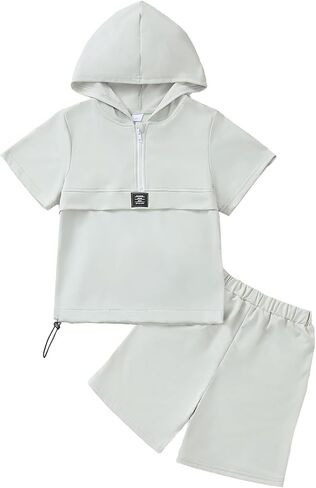 ملابس الأولاد الكاجوال من PureChapter قطعتان من السراويل القصيرة ذات الأكمام القصيرة ومجموعة ملابس صيفية للأولاد من توين in Kuwait