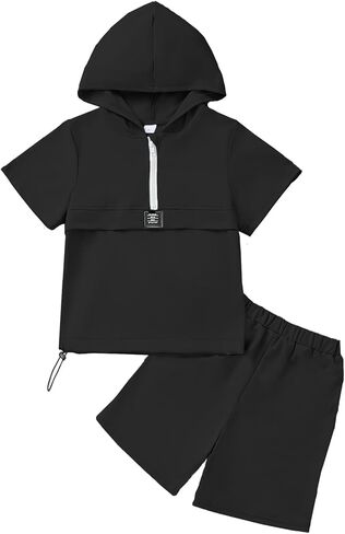 ملابس الأولاد الكاجوال من PureChapter قطعتان من السراويل القصيرة ذات الأكمام القصيرة ومجموعة ملابس صيفية للأولاد من توين in Kuwait