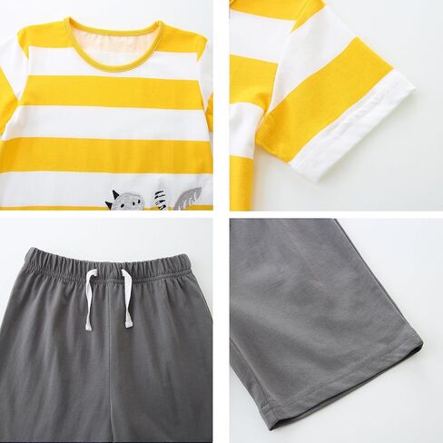 2-6T Toddler Boy Short Sets Boys Summer Dinosaur Outfits Cotton Short Sleeve Tops and Elastic Waist Shorts Matching Set in Saudi Arabia