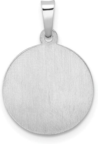 14k White Gold Saint Anthony Medallion Pendant for Men or Women Featuring Anthony Holding Christ and Inscribed Pray for Us Catholic Religious Medal Christian Necklace Faith Jewelry Devotional Charm in Saudi Arabia