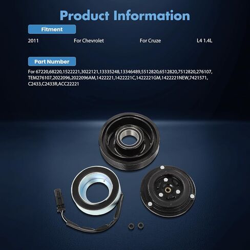 ECCPP A/C قابض الضاغط 2011 مناسب لقابض شيفروليه كروز 1.4L AC in Kuwait