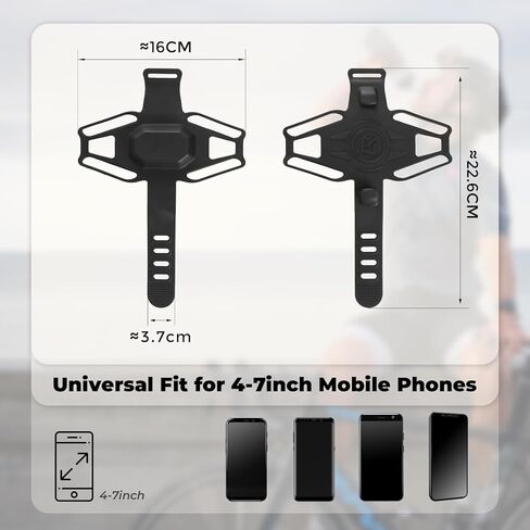 ROCKBROS Bike Cell Phone Mount for Stem 4-7 Inch, Scratch-Free Silicone Cycling Phone Holder (Black - Stem) in Saudi Arabia
