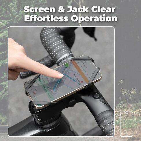 ROCKBROS Bike Cell Phone Mount for Stem 4-7 Inch, Scratch-Free Silicone Cycling Phone Holder (Black - Stem) in Saudi Arabia