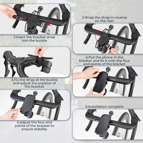 ROCKBROS Bike Cell Phone Mount for Stem 4-7 Inch, Scratch-Free Silicone Cycling Phone Holder (Black - Stem) in Saudi Arabia