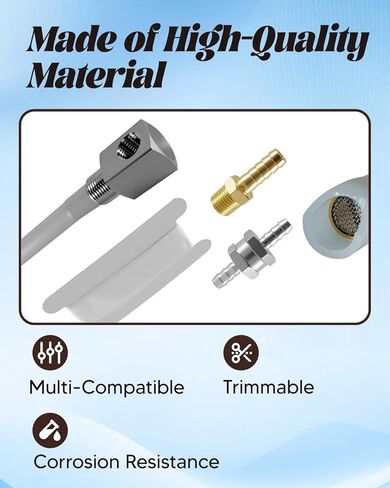 12" Fuel Tank Pickup Tube Kit Replace 7-0948, Length-Adjustable Rigid Polyethylene Fuel Tube with Brass Barb Connector and Check Valve in Saudi Arabia