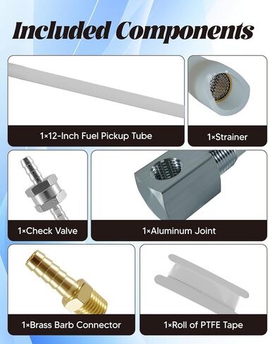 12" Fuel Tank Pickup Tube Kit Replace 7-0948, Length-Adjustable Rigid Polyethylene Fuel Tube with Brass Barb Connector and Check Valve in Saudi Arabia