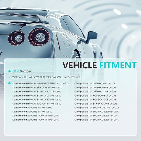 محرك توقيت الصمام المتغير (VVT) الملف اللولبي متوافق مع HYUNDAI KIA SANTA FE SONATA TUCSON FORTE FORTE KOUP OPTIMA RONDO SORENTO يستبدل 243552G000 243552G600 243552G610 06 07 08 09 10 11 12 13 in Kuwait