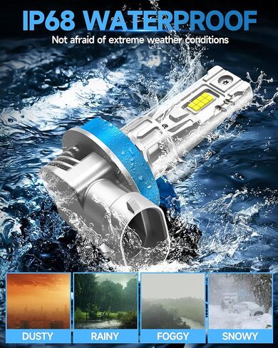 Fit for Nissan Altima 2007-2018 Fog Light Bulbs or DRL, 6000K Cool White 700% Brightness, Real 1:1 Size Plug and Play, Pack of 2 in Kuwait