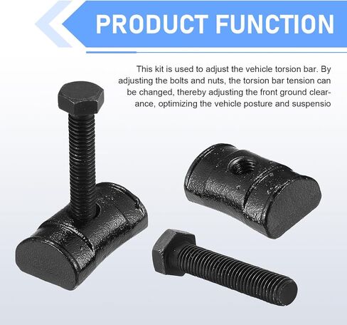 2 PCS Car Torsion Bar Adjuster Block Nuts Bolts, Rustproof Spring Control Bolts Washers, Suspension Repair Part OEM# 11561233 15530026, Compatible with Chevy Silverado GMC Sierra (Black) in Saudi Arabia