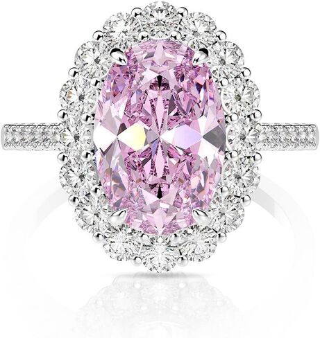 Captivating 3ct Dove Egg Pink Moissanite Ring in 14K Solid Gold over S925, Exquisite Classic Jewelry Piece, An Unforgettable Gift in Saudi Arabia