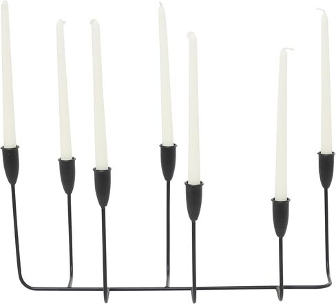 CosmoLiving by Cosmopolitan Metal Tapered 7 Plate Candle Holder, 21" x 8" x 10", Black in Kuwait