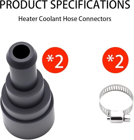 2 Pack Heater Hose Connector 800-409, Heater Core Connector 3/4" x 5/8" Coolant Hose Fitting with Clamps, Replacement for 15792820 15792821 15792822, Compatible with Chevy GMC Cadillac Trucks & SUVs in Saudi Arabia