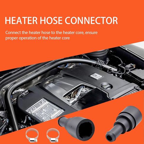 2 Pack Heater Hose Connector 800-409, Heater Core Connector 3/4" x 5/8" Coolant Hose Fitting with Clamps, Replacement for 15792820 15792821 15792822, Compatible with Chevy GMC Cadillac Trucks & SUVs in Saudi Arabia