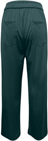Women High Waisted Pants Elastic Waist Straight Leg Pant Loose Fit Stretch Casual Pant Soft Comfy Lounge Pants Work Business in Saudi Arabia