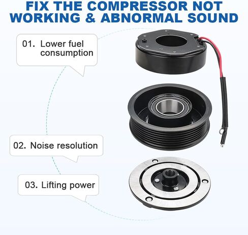 JDMON AC Compressor Clutch Assembly Repair Kit Compatible with Toyota Tacoma 2.7L 4.0L 2005 2006 2007 2008 2009 2010 2011 2012 2013 2014 2015 Replace 8832004060, 10348090, 10362461, 67677, 68677 in Saudi Arabia