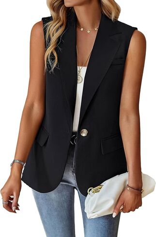 Spicy Sandia Womens Sleeveless Blazer Vest Tops Business Casual Outfits Dress Jacket Summer Trendy Dressy Office Work Clothes in Saudi Arabia