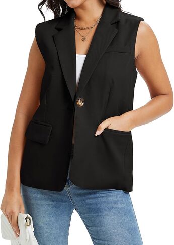 Spicy Sandia Womens Sleeveless Blazer Vest Tops Business Casual Outfits Dress Jacket Summer Trendy Dressy Office Work Clothes in Saudi Arabia