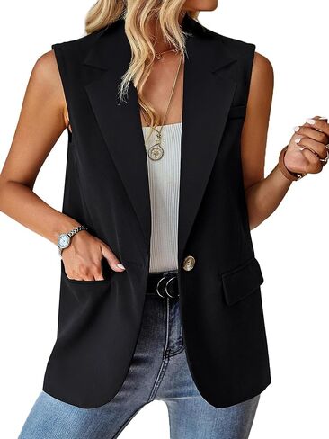 Spicy Sandia Womens Sleeveless Blazer Vest Tops Business Casual Outfits Dress Jacket Summer Trendy Dressy Office Work Clothes in Saudi Arabia