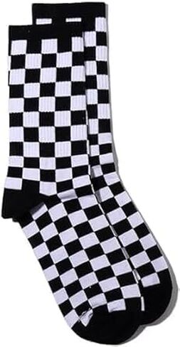 1Pair Black Checkerboard Socks Geometric Checkered Socks Hip Hop Cotton Unisex Fashion Harajuku Trends Print Skateboard Soks Easy to Wear, Novelty Girls Clothing in Kuwait