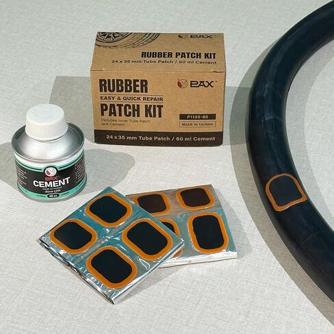 PAX 72 Pcs 24x35mm Oval Inner Tube Patch Kit, with 60ml Green Rubber Cement, Tube Patch Kit for Bike, Motorcycle & Inflatable Tires in Saudi Arabia