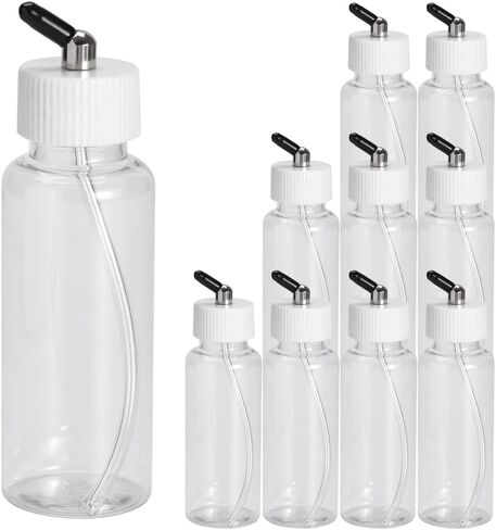 OPHIR 10x Airbrush 80cc Plastic Bottles Paint Jars for Single Action Airbrush Siphon Feed Air Brush in Kuwait