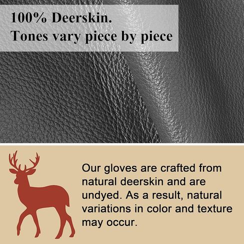 قفازات جلد الغزال للرجال والنساء - قفازات شتوية دافئة مع بطانة من الصوف الناعم، مثالية للاستخدام في الهواء الطلق in Kuwait