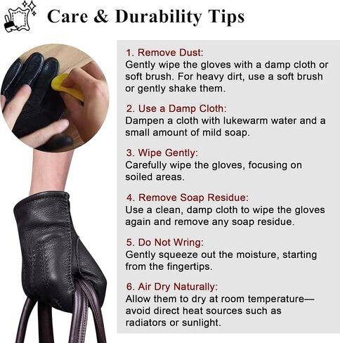 قفازات جلد الغزال للرجال والنساء - قفازات شتوية دافئة مع بطانة من الصوف الناعم، مثالية للاستخدام في الهواء الطلق in Kuwait